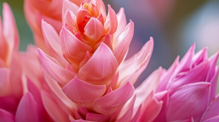 Naklejka premium Close-Up of Delicate Pink Flower Petals