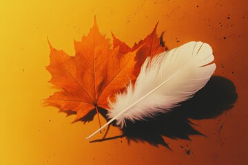 white feather and orange maple leaf National Day for Truth and Reconciliation in Canada 