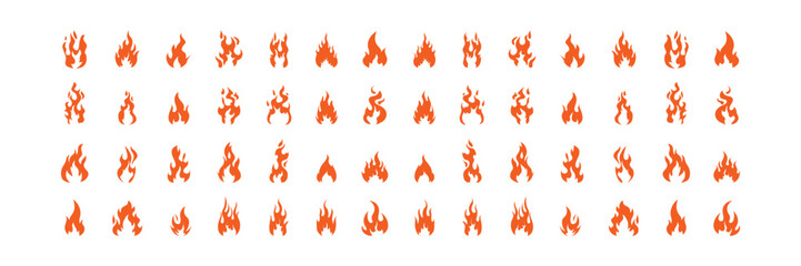 Fire icons set. Fire symbol set. Vector illustration.
