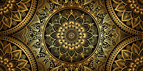 Fototapeta premium Elegant black and gold abstract design with intricate details