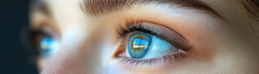 Close Up Macro of a Woman's Eye with Reflection