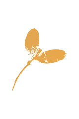 Orange watercolor background. Artistic hand paint. Isolated on transparent background.
