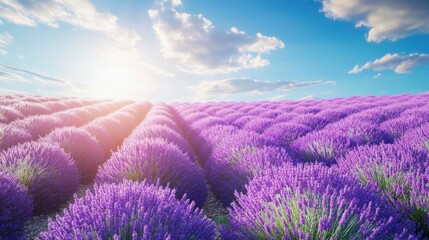 Obraz premium Lavender Field in Provence at Sunset