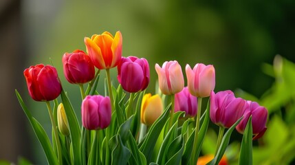 Vibrant Tulips in Full Bloom - Spring Flower Photography