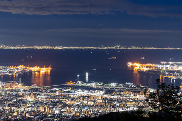 摩耶山より神戸の街並みの夜景