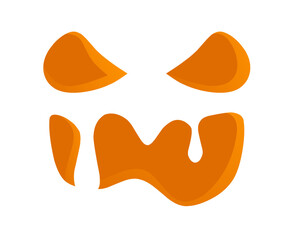 illustration of a halloween pumpkin. Monster face for Halloween theme isolated on white background. 