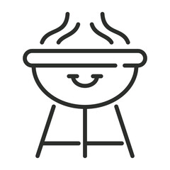 Grill icon, Party and celebration symbol outline icon, editable vector illustration and transparent graphic element. Isolated on white background