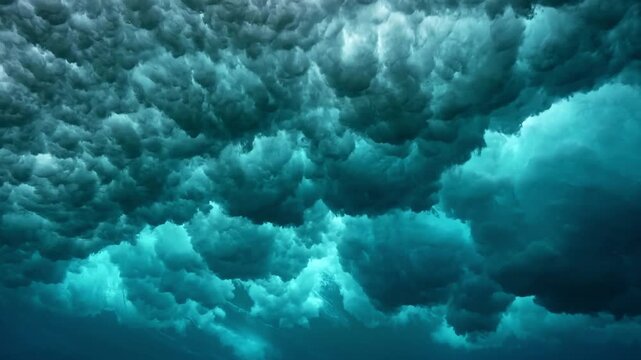 Powerful wave breaks underwater turbulence, wave crashing on the corral reef in tropical ocean. spinning vortex. powerful nature, strong wave. Abstract bubbles texture, pattern, slow motion 4k.