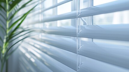 Obraz premium White Window Blinds: A Minimalist Interior Design Element