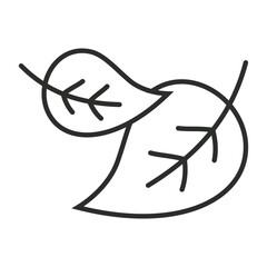 Leaf icon, Autumn symbol outline icon, editable vector illustration and transparent graphic element. Isolated on white background