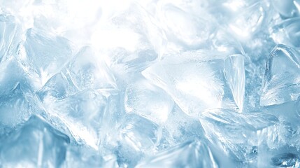 Close-up of ice cubes with a cool blue tone.