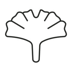Ginko icon, Autumn symbol outline icon, editable vector illustration and transparent graphic element. Isolated on white background