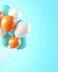 Thanksgiving parade balloons flat design, front view, spectacle theme, 3D render, Splitcomplementary color scheme