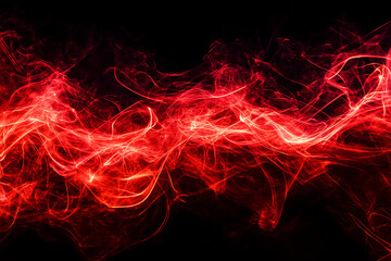 Fototapeta premium A swirling abstract design of red and black resembling flames or smoke.