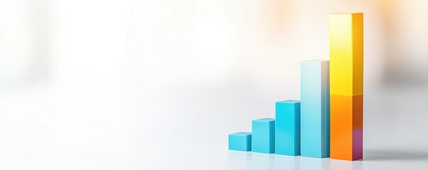 Fototapeta premium Vertical bar graph with data labels, market analysis, white background, flat design illustration