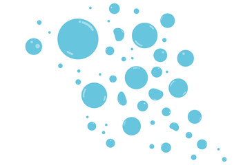 泡　イラスト　水色