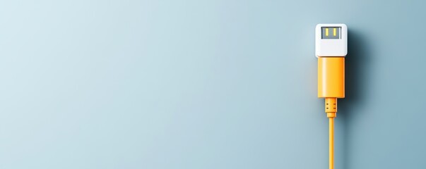 Plug connected to charging port on grey background, energy transfer, flat design illustration