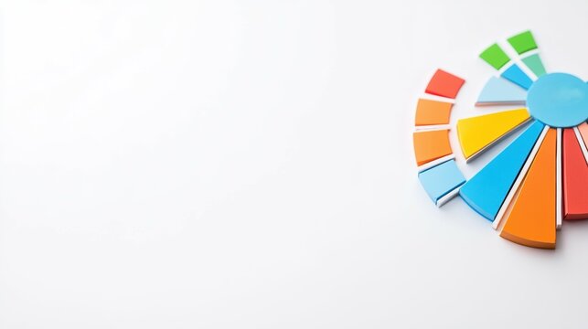 Progress chart with percentage indicators on a white background, performance tracking, business metrics, growth visualization