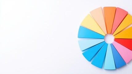 Obraz premium Circular infographic with multicolored sections on a white background, data breakdown, business insights, analysis tool