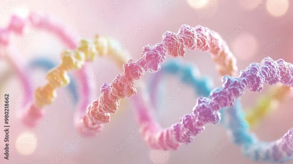 Aufkleber a vibrant dna double helix showcases the complexity of genetic structures and molecular interactions