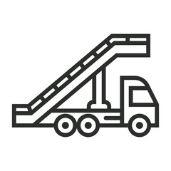 Aircraft stairs icon, Aviation symbol outline icon, editable vector illustration and transparent graphic element. Isolated on white background