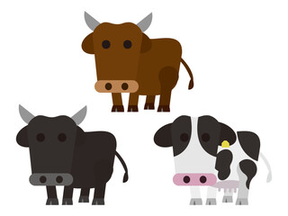 三種類の牛のセット