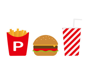 ハンバーガーとポテトのセット