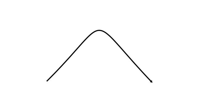 business down graph icon animation.