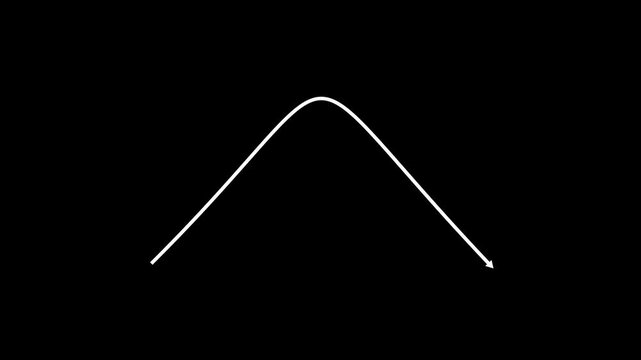 business down graph icon animation.