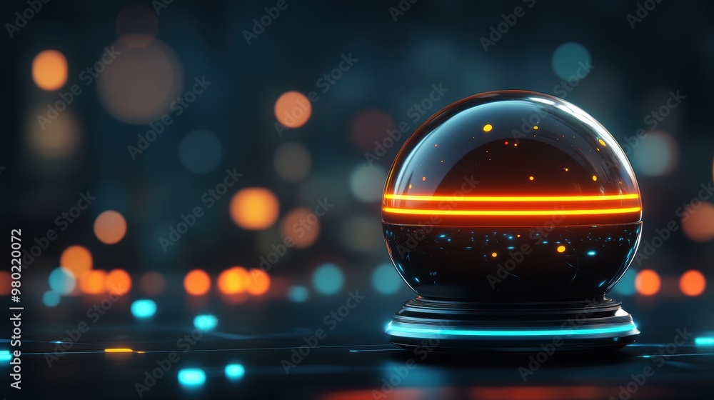 Poster a high-tech capsule displays a vibrant digital universe filled with glowing particles and futuristic