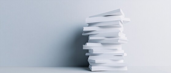 A stack of white papers is piled on top of each other