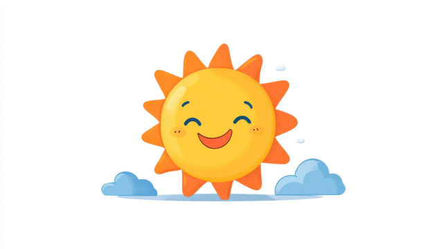 Brighten your day with this cheerful cartoon sun A vibrant illustration perfect for all weatherrelated themes.