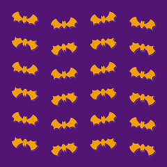 Fototapeta premium Halloween Pattern Bats Flying Purple Yellow