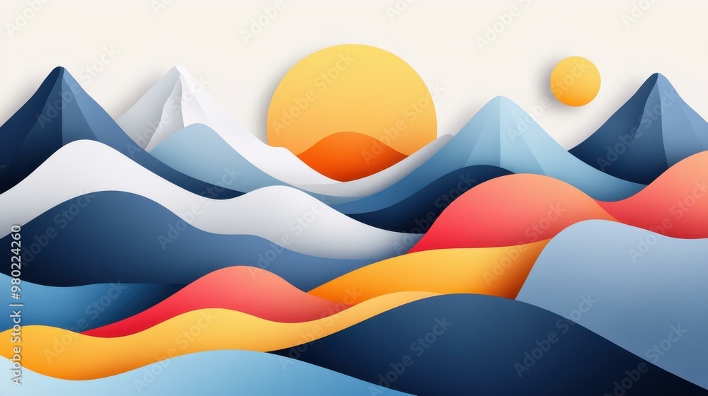 Poster dive into a mesmerizing blend of and 3d spaces, where abstract landscapes challenge your perspective