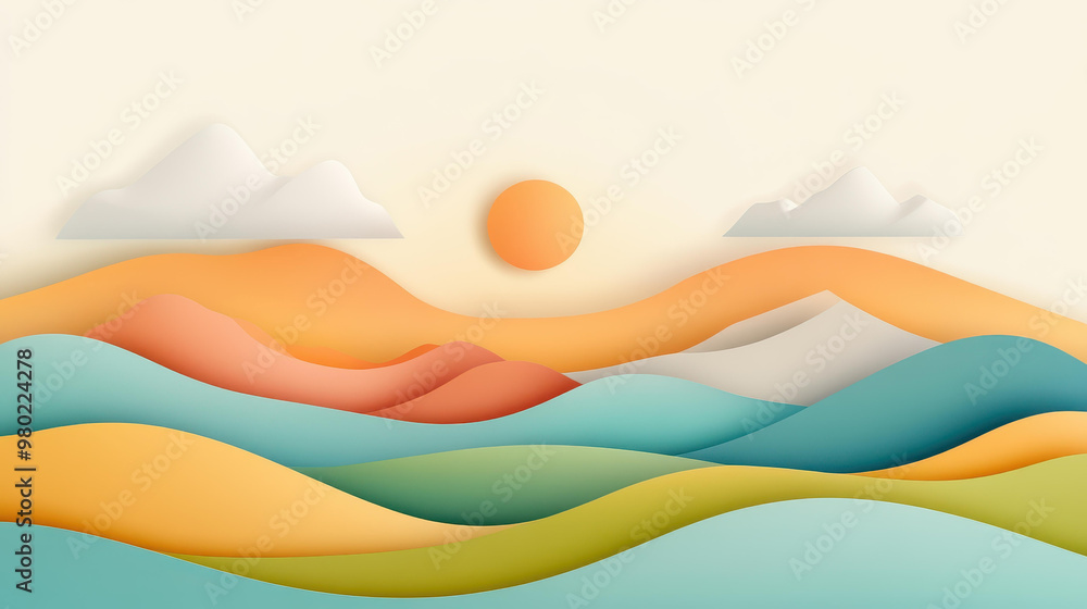 Poster dive into a mesmerizing blend of and 3d spaces, where abstract landscapes challenge your perspective
