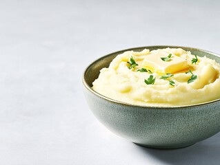 Mashed potatoes in bowl isolated on white