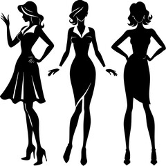 women silhouettes, silhouettes of dancing girls