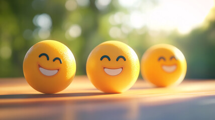 Colorful smiling balls brightening the outdoor space on World Smile Day celebration