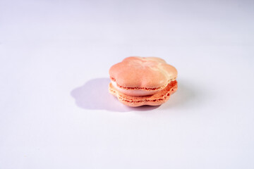 This is a French cookie called a macaron. It is two cookies made with meringue and cream sandwiched between them.