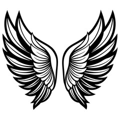 angel wings, cartoon angel wings collection set on a white background