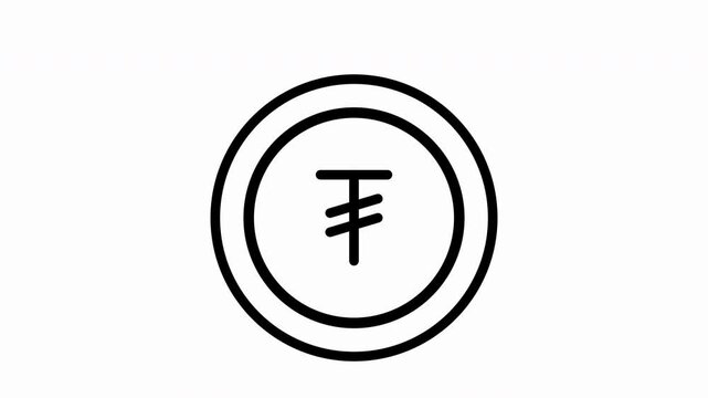 Animated, gold coin featuring tugrik coin, mongolia money symbol, ideal for financial concepts, currency exchange, current money, economics, investment, banking, savings and investment concepts design