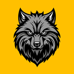 illustration of a head of wolf