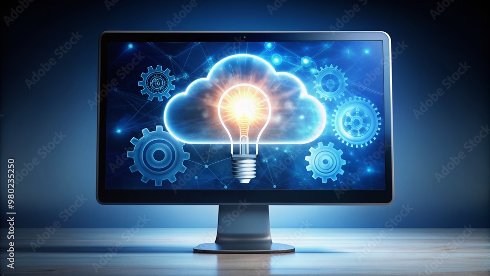 Poster revolutionize business operations by embracing the power of cloud computing, where innovative techno