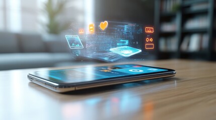 Smartphone with Holographic Health Data Interface