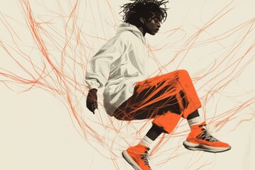 Obraz premium Overwhelmed Teenager Tangled in Strings of Responsibilities Concept Illustration