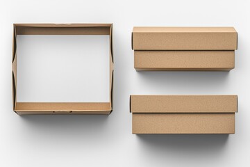 Shoe Box Mockup on Isolated white Background created with Generative AI