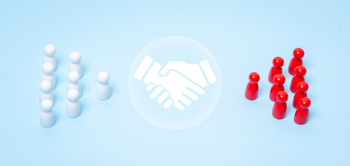 partner dealing merger and acquisition, business joint venture concept, agreement for b2b partnership, finance and investment Employee, trust strategy, partnership with support diversity and mission