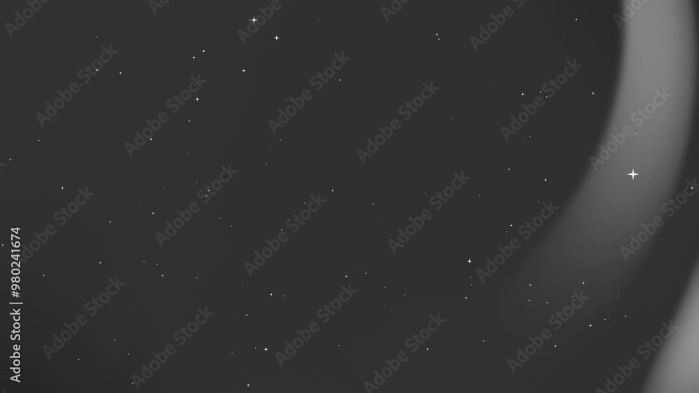 Poster black white gradient background with white stars and blurred light. perfect for adding a mystical or