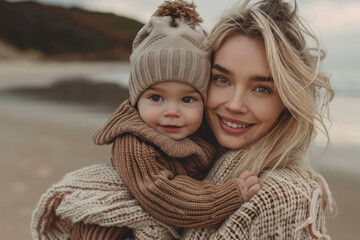 Obraz premium A photo of a mother and child together