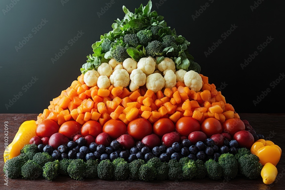 Sticker rainbow food pyramid